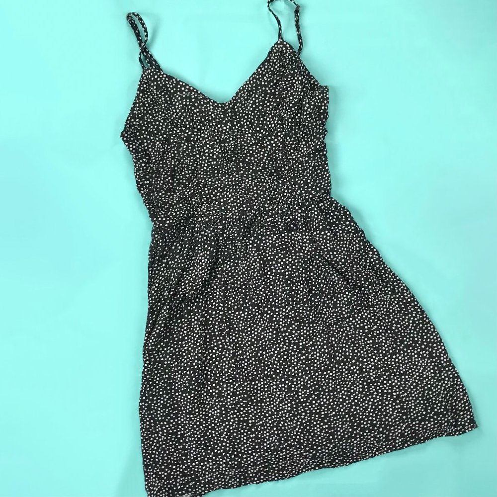 Women's Polka Dot Sleeveless Ruched Front Dress - Target Xhilaration™ Black S